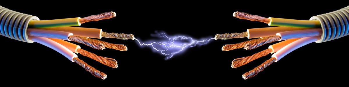 Two cables sparking each other